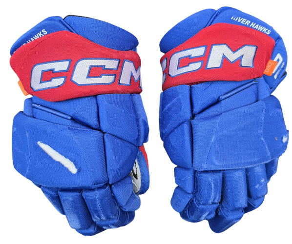 CCM Jetspeed Pro Stock Custom Hockey Gloves 13" UML NCAA USED #10 (16371)