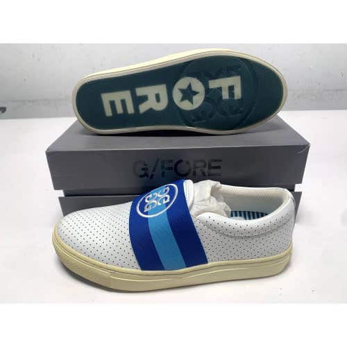 G/FORE Banded Slip-On Golf Shoes White Blue Women's SZ 7 NIB