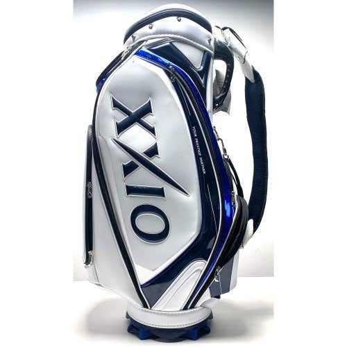 XXIO Replica Staff Bag White Blue 5-Way Divide Single Strap Golf Bag