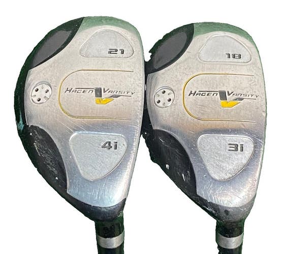 Hagen Varsity Hybrid Set 3h 18* 4h 21* RH Teen Flex Graphite 3h 38.5" New Grips
