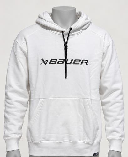Bauer Logo Hoodie Men's Medium White (Used)
