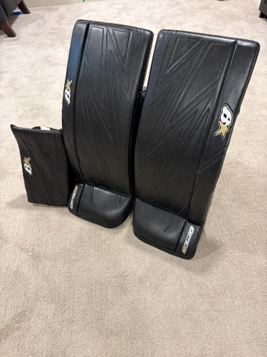 27" 2025 Brian's Optik 4 Goalie Leg Pads (Used) & Jr Blocker