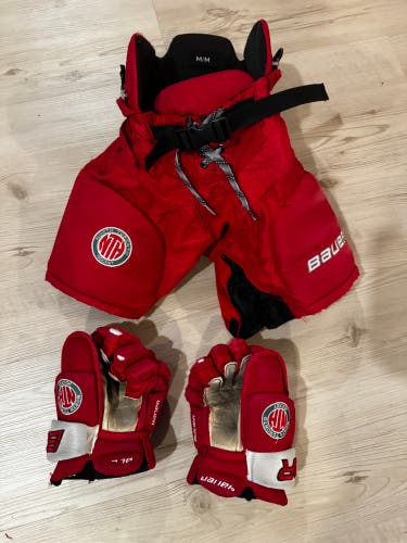 Bauer Nexus Pro pants and  Team Gloves 10" (Used)