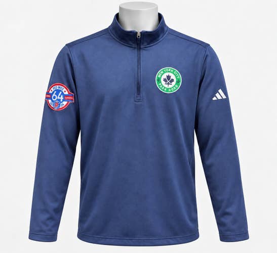 Adidas Quebec Pee-Wee Hockey Tournament 2024 Quarter Zip Men's Medium Navy