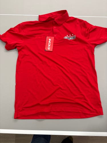 Red Washington Little Caps-branded CCM Medium Men's Golf Shirt (New)