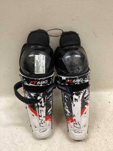 Used CCM JETSPEED FT 680 Junior Shin Guards White/Black/Red 11" 11725-S000510529