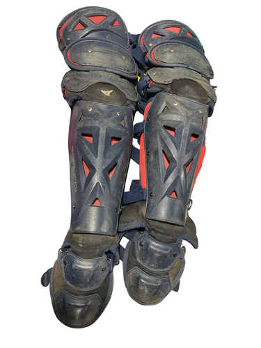 Used Mizuno SAMURAI SHINGUARDS Catchers Leg Guards Navy Blue Adult 11834-S000058109