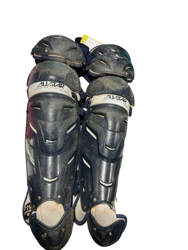Used All Star NAVY SHIN GUARDS Catchers Leg Guards Navy Blue Adult 11834-S000058108