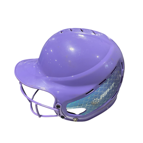 Used RIP-IT 6 - 6 7/8 HELMET Batting Helmet w/Mask Purple SM 11834-S000058271