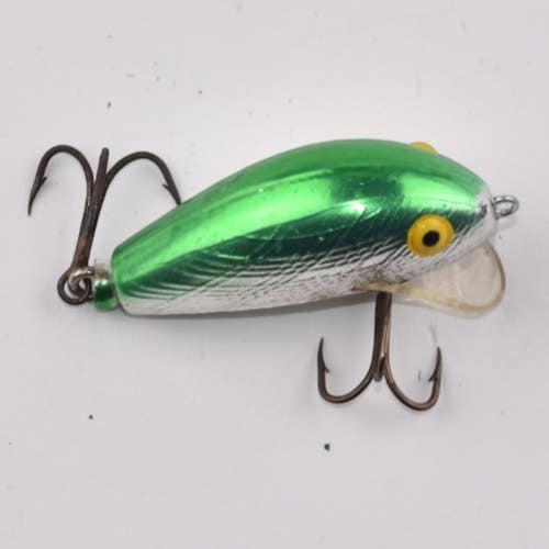 Vintage Rebel Humpy Humpback Green Silver Deep Diver Crankbait
