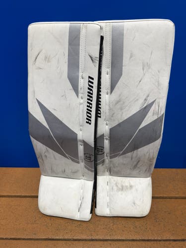 White 24" Youth Warrior Ritual G7 Goalie Leg Pads (Used)