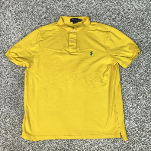 Polo Ralph Lauren Polo Shirt Mens Large Yellow Classic Fit Pony Logo Preppy Golf