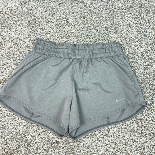 Nike Shorts Womens Small Gray Dri FIT Lined Running Gym Workout Athletic Sport