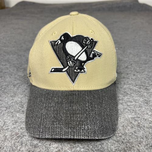 Pittsburgh Penguins Mens Hat Small Flex Beige Cap NHL Hockey Reebok Logo Sport
