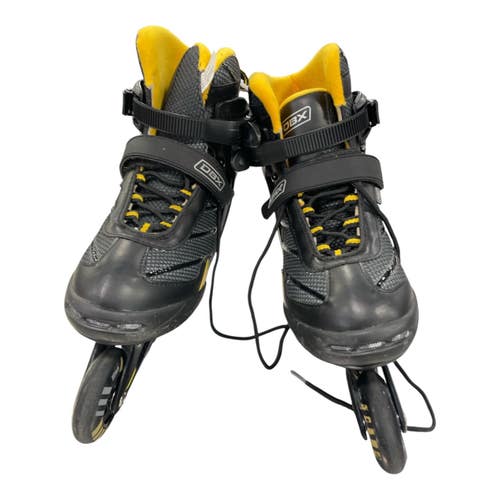 Used DBX ABEC 7 Senior Recreational Fitness Inline Skates Black/Yellow Size 11 11735-S000370932