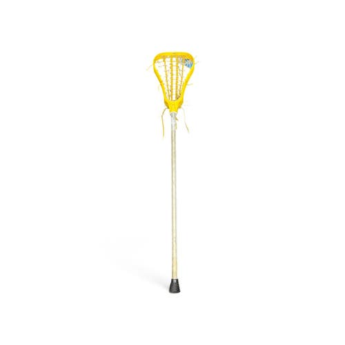 Used DeBeer Apex Womens Complete Lacrosse Stick Attack/Midfield Yellow 11735-S000370917