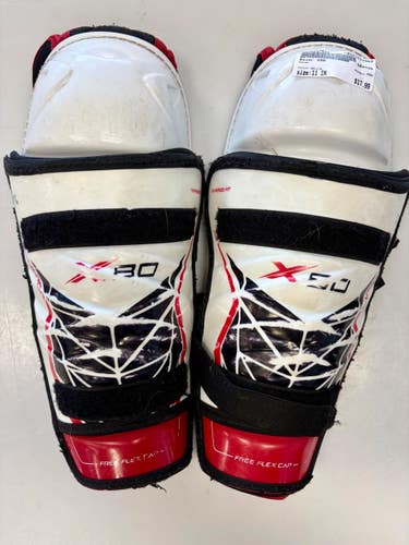 Used Bauer X80 Junior Shin Guards White 11" 11860-S000317634