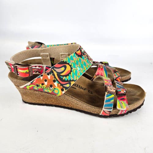Birkenstock Papillio Ellen African Wax Raspberry Wedge Sandals Women's 40 / 9