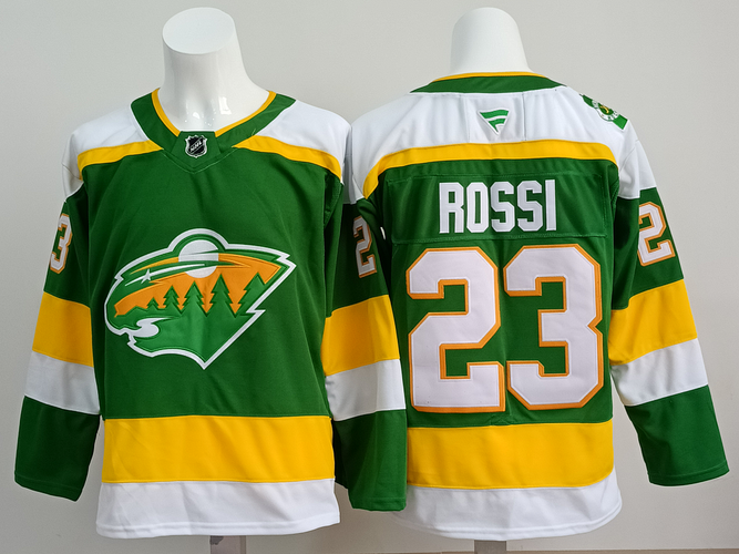 Minnesota Wild Marc Andre Rossi 23 Stitched Green Jersey Hockey Jersey Size 50