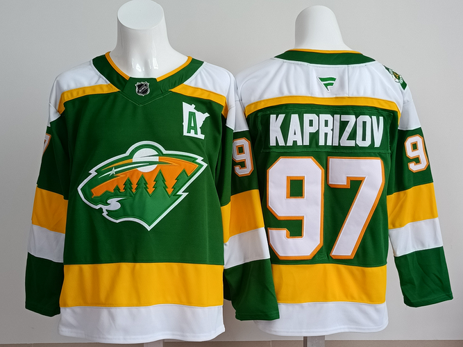 Minnesota Wild Kirill Kaprizov #97 Stitched Green Jersey Hockey Jersey Size 50