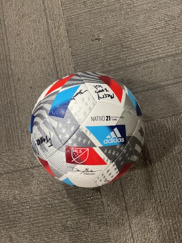 Used Adidas NATIVO 21 MATCH BALL REPLICA All Size Soccer Ball White/Royal/Red 5 11614-S000246329