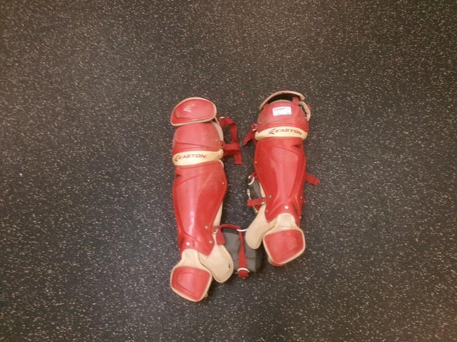 Used Easton ADULT Catchers Leg Guards Red Adult 11339-S000208117