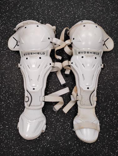 Used Evoshield PRO-SRZ Catchers Leg Guards White Adult 11849-S000045536