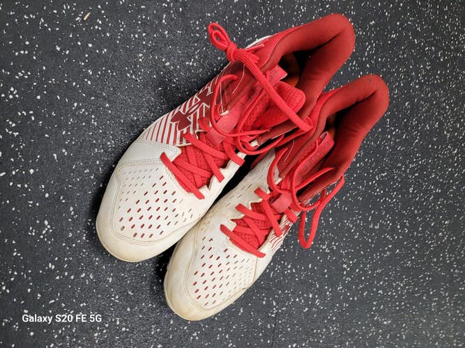 Used Under Armour LEADOFF CLEATS BB/SB Cleats Cardinal And White Senior 12 11849-S000045501