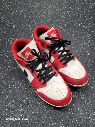 Used Nike AIR JORAN BASEBALL CLEATS BB/SB Cleats White And Red Senior 11 11849-S000045504