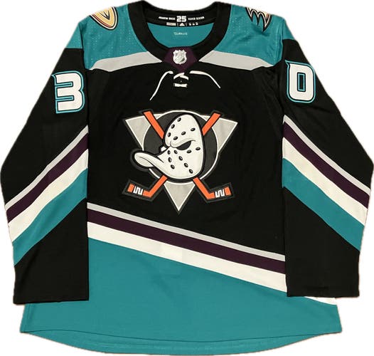 Anaheim Ducks Ryan Miller 25th Anniversary Adidas NHL Hockey Jersey Size 56