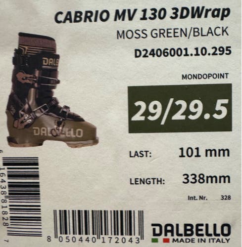 Mondo 29 & 29.5 Men's Dalbello MV 130 Cabrio 3D wrap Ski Boots Stiff Flex (New)