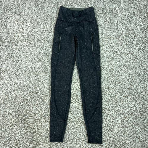 Athleta Pants Womens XXS Black Rainier Reflective Ankle Leggings Pockets Yoga