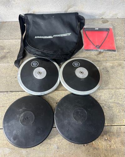 Throwing Discus Track Field Set of 4 with Bag 1KGS With ATE Hammer