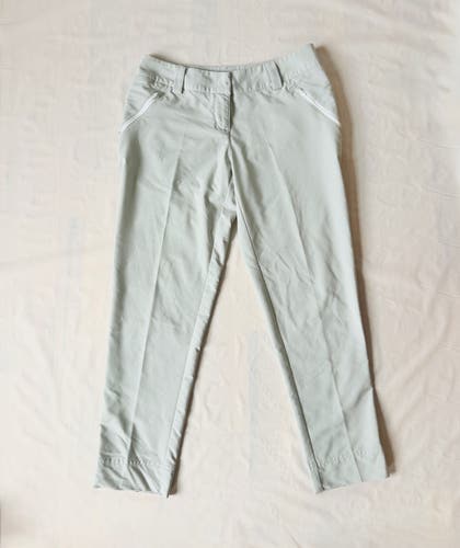 Adidas Light Gray White Zipper Ankle Pants Women's Size 4 waist 32"