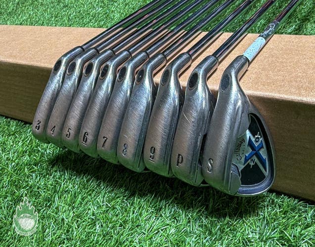 Used Right Handed Callaway X-20 Irons 3-PW/SW S300 Stiff Steel Golf Club Set