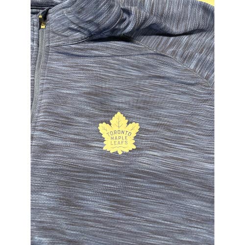 Toronto Maple Leafs NHL Mens XXL Blue Heather Quarter Zip Pullover Long Sleeve