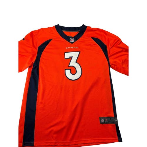 Nike Denver Broncos Russell Wilson #3 Jersey Mens Large Orange NFL On Field