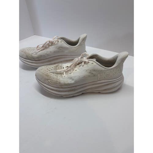 Hoka Clifton 9 Women’s Running Shoes White Cream US 9.5 B Wide