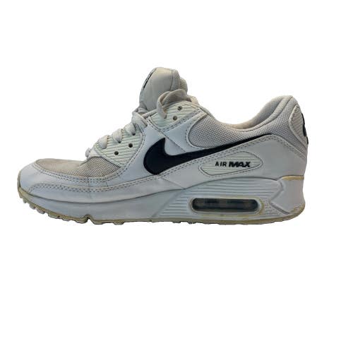 Nike Air Max 90 White Black Leather Shoe DH8010-101 Women Size 10 / Men Size 8.5