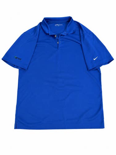 Nike Golf Dri-FIT Polo Shirt Men’s Large Blue Agrium Embroidered Swoosh Golf