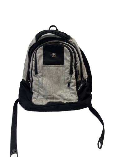 Wenger SwissGear Backpack Gray Black Multi Pocket Laptop Travel School Bag