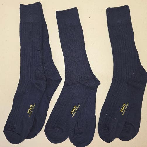 ST2 Mens Polo Crew Socks Lot of 3 Pair LARGE New