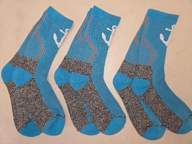 ST13 Mens "ANCHOR NAUTICAL ATHLETIC" Crew Socks Lot of 3 Pair LARGE New