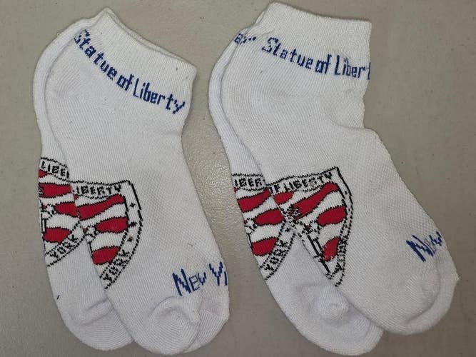 ST15 Mens "STATUE OF LIBERTY NEW YORK" Crew Socks Lot of 2 Pair MEDIUM New