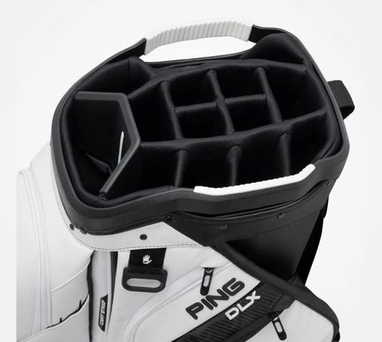 PING DLX Golf Cart Bag 15-Way Color: White/Black MINT!