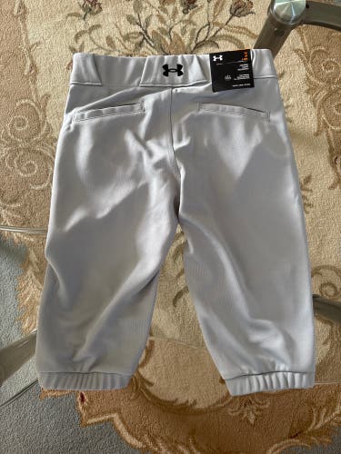 Gray Kid's Small Youth Under Armour Game Pants (New)