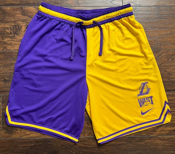 Nike LA Lakers Courtside Split DNA Basketball Shorts Mens XL - Like New
