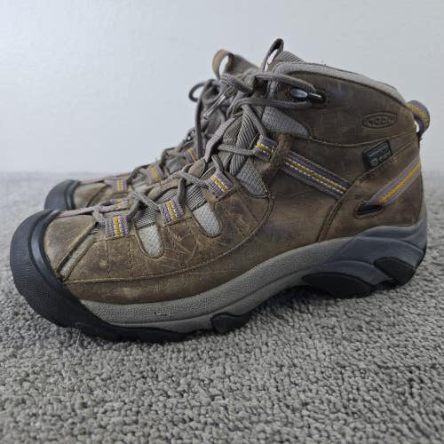 KEEN Targhee II Mid Waterproof Hiking Boots Womens Size 9.5 Brown Leather