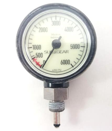 Subgear Scubapro Mini, Compact 2" 6000 PSI Scuba Dive Pressure Gauge SPG Uwatec