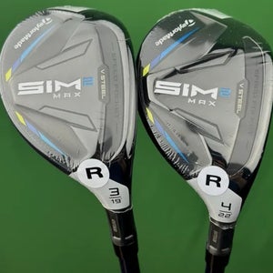 TaylorMade SIM2 Max Rescue Hybrid Set 3H - 19*, 4H - 22* Regular Flex w/ Covers